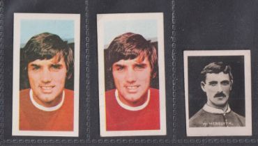 Trade cards, 3 cards, Football, Barratt's, George Best, two cards, Famous Sportsmen, no 38 (vg) &