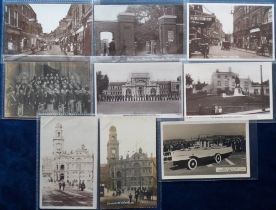 Postcards, Kent, a Chatham collection of 9 RPs inc. High St, Entrance to Lower Barracks, Chatham
