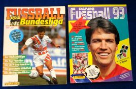 Trade sticker albums, two part-complete albums Panini 'Fussball 93' (German) (virtually complete,