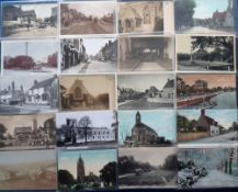 Postcards, Bedfordshire and Buckinghamshire, 80+ cards RPs, printed and artist drawn to include