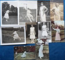 Postcards, Tennis, RP's & printed, a selection of mainly women players, inc., Round, Suzanne Lenglen
