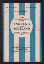 Football programme, England v Scotland, 4 April 1942, Army Representative Match played at