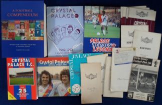 Football, Crystal Palace FC, selection of various items including programmes (30+) late 1960's