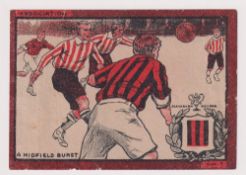 Trade card, Southan Bros., Dudley, 'Association' 'P' size football card 'A Midfield Burst',
