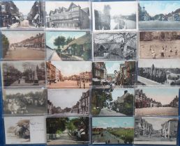 Postcards, Hampshire, a selection of 50+ cards showing parades, churches, villages, beach scenes,