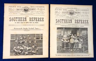 Football magazines, The Southern Referee, An Athletic Journal for Hants, Wilts & Dorset, two issues,