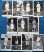 Postcards, Tennis, Women players, RP by Trim, various issues, inc. Jedrzejowska (2), Round (adhesive