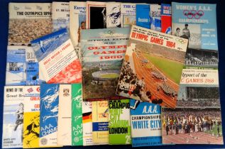 Olympics / Athletics, selection inc. The British Olympic Association Official Reports for 1960 Rome,
