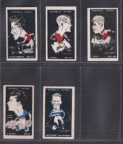 Trade cards, Barratt's, Football Stars (hand coloured), 5 cards, Vivian Gibbons, J. Ruffell & T.