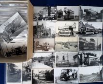 Transportation, Tram and Bus Photographs, 200+ postcard sized photographs of trams and a few buses