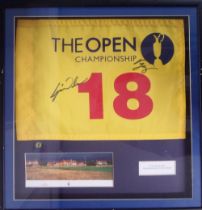 Golf autographs, a Royal Liverpool 2006 Open Championship 18th hole Pin flag signed by winner