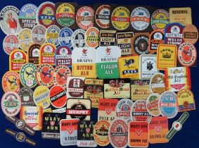 Beer labels, a mixed selection of approx. 65 labels, various shapes, sizes and brewers, including