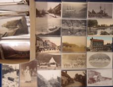 Postcards, Devon, approx. 300 cards RPs, printed and artist drawn to include St. Davids Station