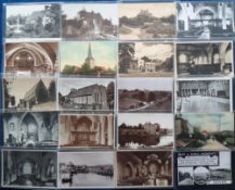 Postcards, Kent, approx. 140 cards, RPs printed and artist drawn to include street scenes,