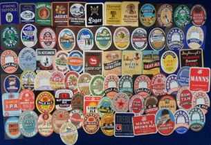 Beer labels, a mixed selection of 70+ labels, various shapes, sizes and brewers, including Greene