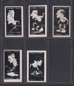 Trade cards, Barratt's, Football Stars (hand coloured), 5 cards, A. Barrett Fulham, J. Elkes, A,