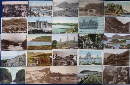 Postcards, North and South Ireland, approx. 420 cards showing street scenes, villages, churches,