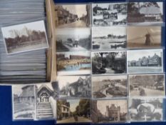 Postcards, Sussex, a selection of approx. 450 cards RPs, printed and a few artist drawn. Subjects