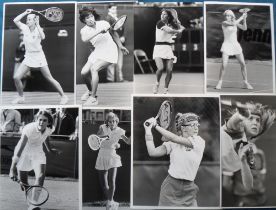 Tennis press photographs, a collection of approx. 135 black and white press photos of female