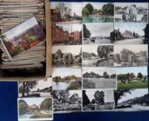 Postcards, Topographical, approx. 680 cards RPs, printed and artist drawn showing Berkshire,