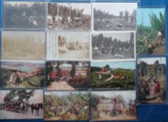 Postcards, Rural, a hop picking collection of 24 cards, mostly Kent inc. RPs of pickers (4), printed