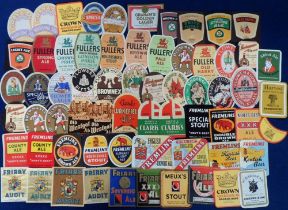 Beer labels, a mixed selection of approx. 65 labels, various shapes, sizes and brewers, including