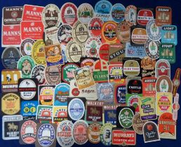 Beer labels, a mixed selection of 82 labels, various shapes, sizes & brewers, including Mann's