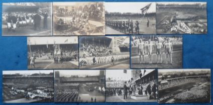Postcards, Olympics, Stockholm 1912, a collection of 9 Official RP's, nos 22, 73, 75, 80, 115,
