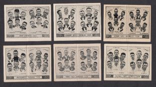 Trade cards, Barratt's, Football Team Folders, 6 cards, all Division 2, Bury 1932, Chesterfield