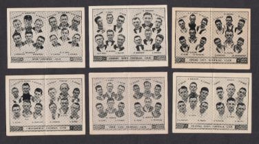 Trade cards, Barratt's, Football Team Folders, 6 cards, all Division 2, Bury 1932, Chesterfield