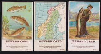 Trade cards, Scott's Emulsion, Reward Cards (Norwegian & Cod subjects), 'P' size (set, 6 cards) (gd)