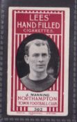Cigarette card, Lees, Northampton Town Football Club, type card, no 302, J. Manning (gd) (1)