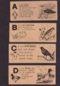 Trade cards, USA, Foley's, Birds A-Z, 13.3cm x 5.4cm, (set, 26 cards) (few with stains to backs/