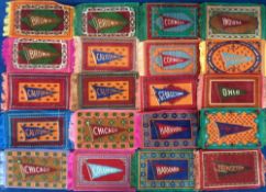 Tobacco felts, USA, Anon, College Pennant on Rug (large), 15 different felts with many colour