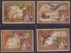 Trade cards, Liebig, French Language, Birds V, (inset to right) S101, (set, 6 cards, one sl stained,