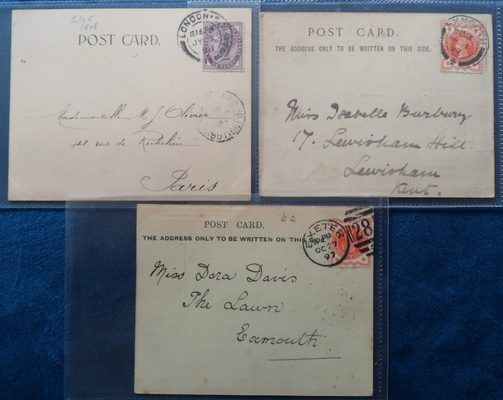 Postcards, a selection of 3 early posted court size UK topographical cards for Exmouth, posted 1 Mar - Image 2 of 2