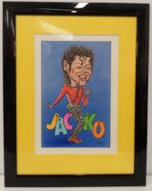 Entertainment, Original Artwork, Geoffrey Tristram, a signed, colourful, framed caricature of