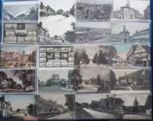 Postcards, Berks, Beds, Herts, Hants and Surrey, a collection of approx. 45 cards RPs, printed and
