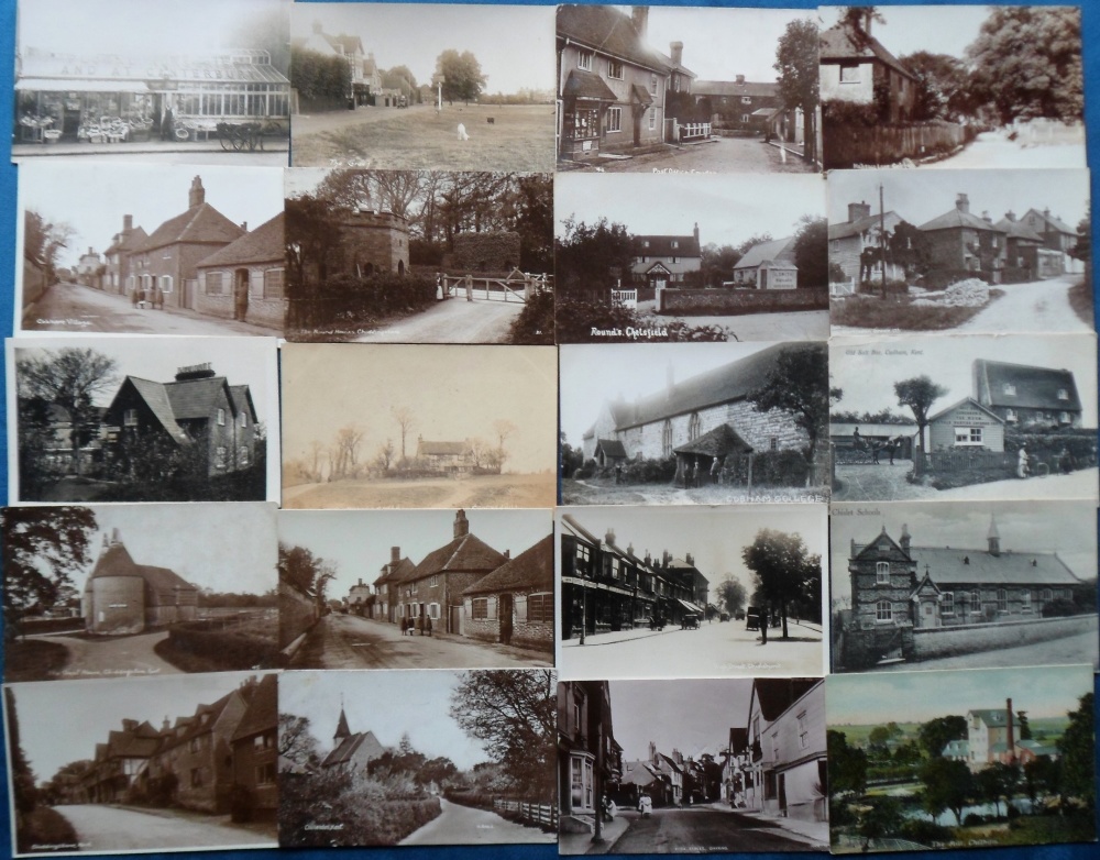 Postcards, Kent, a good selection of 39 cards, with 29 RPs of street scenes, villages, and scenic