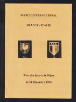 Rugby programme, France v Italy 4 December 1994, scarce 4 page programme from the match played at