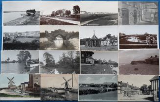 Postcards, Norfolk, a collection of 26 cards, with RPs of Overy Staithe, Park Rd Holkham, The Huts