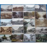 Postcards, Devon, a Plympton mix of 20 cards, with RPs of Plym Bridge, Pathfields, Fore St Ridgeway.