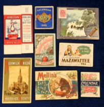 Trade cards, Advertising selection, 8 items, Robinsons Barley 1893 Calendar booklet, Knights