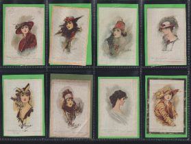 Tobacco silks, Godfrey Phillips BDV brand Beauties Modern Paintings M sized numbered (set of 32