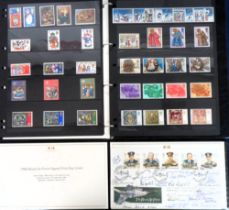 Stamps, GB QEII 1966-96 mint Christmas stamp collection, 1986 Royal Air Force First day cover signed