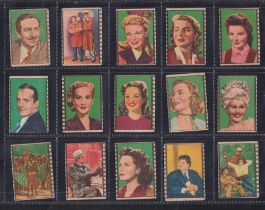 Trade cards, K sized Italian Film Star & Film Scenes issue, unbranded 90 cards. Stars include Walt