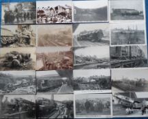 Postcards, Rail, a collection of approx. 30 cards and photographs of UK train wrecks, inc. Salisbury