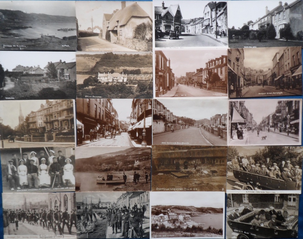 Postcards, a collection of approx. 75 cards of mainly Devon towns, villages, Social History, seaside