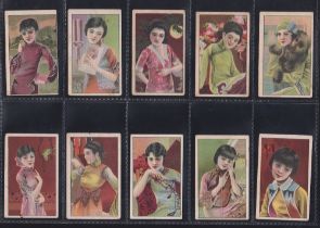 Cigarette cards, China, Chinese Beauties various issues 64 cards + 2 duplicates. Series include
