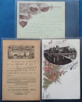 Postcards, a selection of 3 early UK postcards, inc. court size card of Dover posted on 5 May